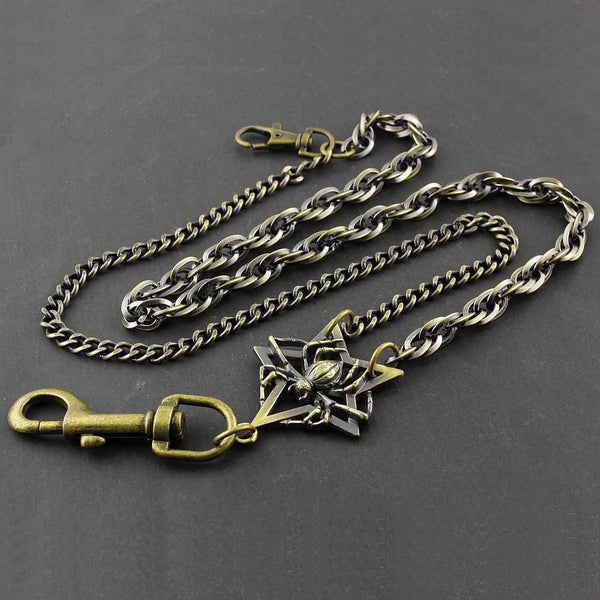 Metal Brass Spider Wallet Chain Cool Punk Rock Biker Trucker Wallet Chain Trucker Wallet Chain for Men - imessengerbags