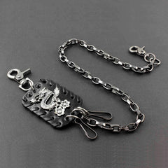 Solid Stainless Steel Chinese Dragon Wallet Chain Cool Punk Rock Biker Trucker Wallet Chain Trucker Wallet Chain for Men