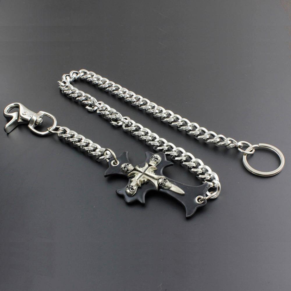 Solid Stainless Steel Cross Wallet Chain Cool Punk Rock Biker Trucker Wallet Chain Trucker Wallet Chain for Men