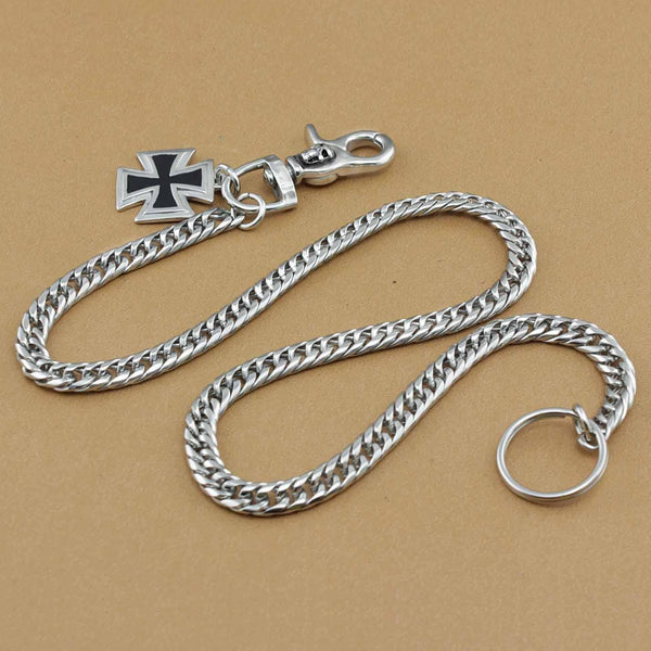 Solid Stainless Steel Cross Wallet Chain Cool Punk Rock Biker Trucker Wallet Chain Trucker Wallet Chain for Men - imessengerbags