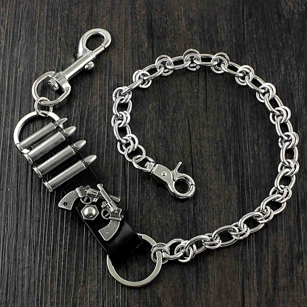 Solid Stainless Steel Revolver Wallet Chain Cool Punk Rock Biker Trucker Wallet Chain Trucker Wallet Chain for Men - imessengerbags