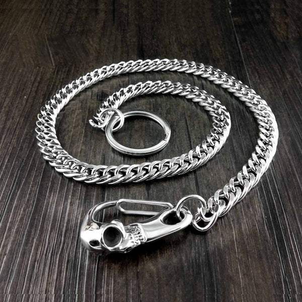 Solid Stainless Steel Skull Wallet Chain Cool Punk Rock Biker Trucker Wallet Chain Trucker Wallet Chain for Men - imessengerbags