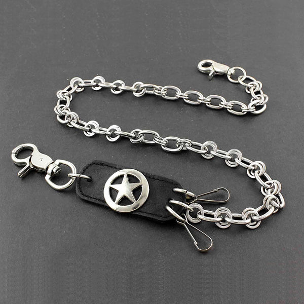Solid Stainless Steel Star Wallet Chain Cool Punk Rock Biker Trucker Wallet Chain Trucker Wallet Chain for Men - imessengerbags
