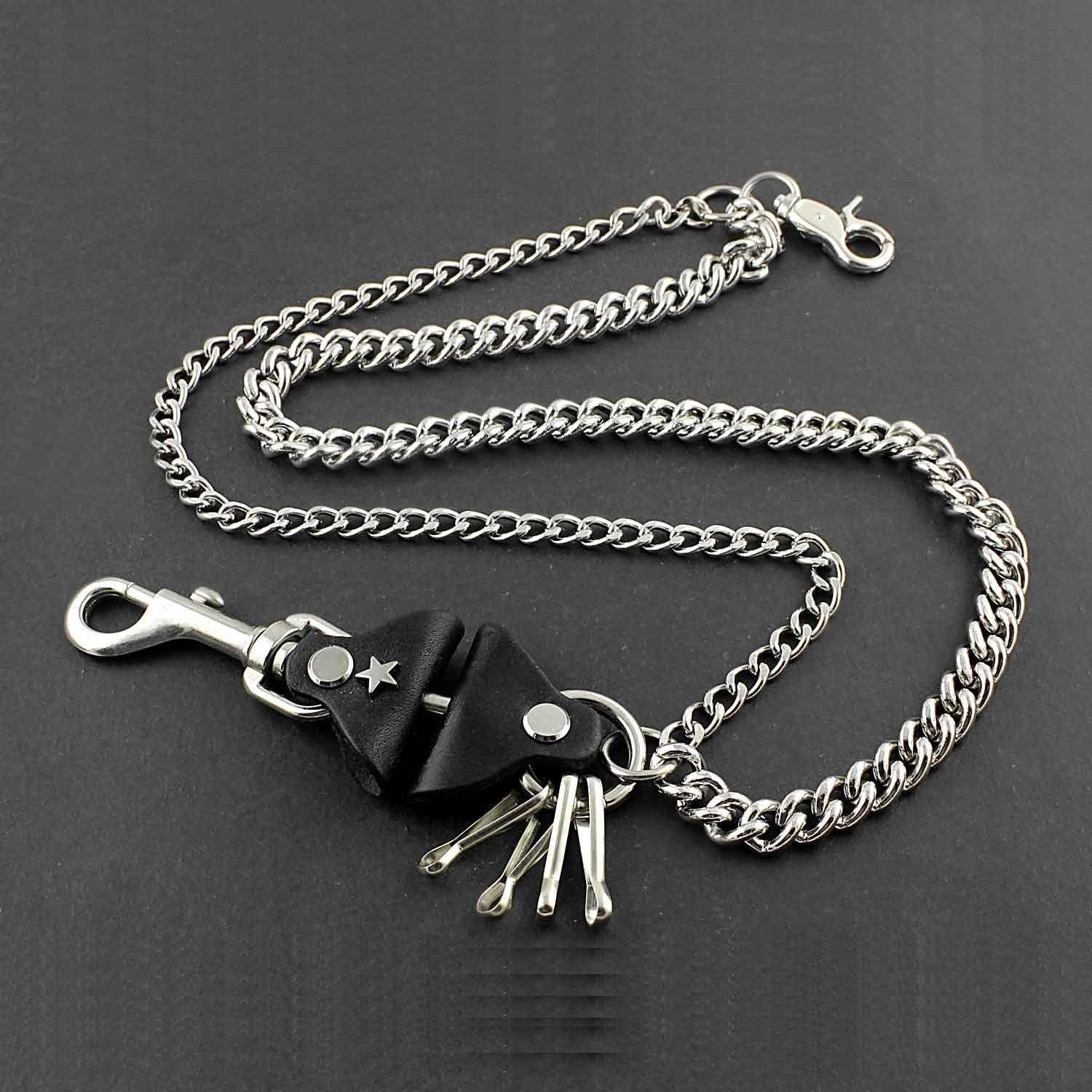 Solid Stainless Steel Wallet Chain Cool Punk Rock Biker Trucker Wallet Chain Trucker Wallet Chain for Men - imessengerbags