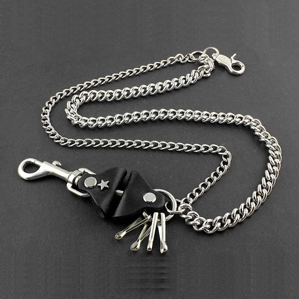 Solid Stainless Steel Wallet Chain Cool Punk Rock Biker Trucker Wallet Chain Trucker Wallet Chain for Men - imessengerbags