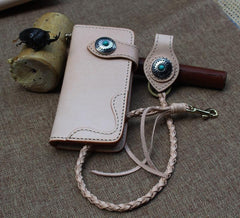 Cool Leather Mens Biker Chain Wallet Handmade Long Chain Wallet with Chain - imessengerbags
