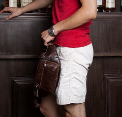 Leather Fanny Pack Mens Waist Bag Hip Pack Belt Bag Bumbag for Men - imessengerbags