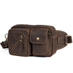Vintage Leather Fanny Pack Mens Waist Bag Hip Pack Belt Bag Bumbag for Men - imessengerbags