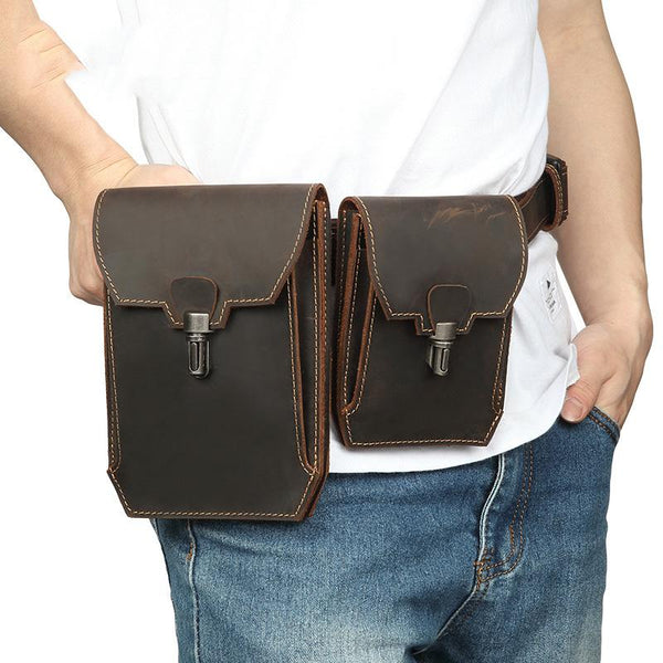Vintage Leather Belt Pouch Mens Waist Bag for Men - imessengerbags