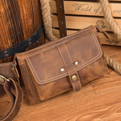 Vintage Leather Fanny Pack Mens Waist Bag Hip Pack Belt Bag Bumbag for Men