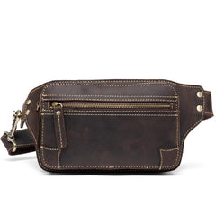 Vintage Leather Fanny Pack Mens Waist Bag Hip Pack Belt Bag Bumbag for Men - imessengerbags