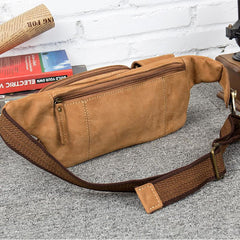 Vintage Leather Fanny Pack Mens Waist Bag Hip Pack Belt Bag Bumbag for Men - imessengerbags