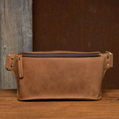 Vintage Leather Fanny Pack Mens Waist Bag Hip Pack Belt Bag Bumbag for Men - imessengerbags