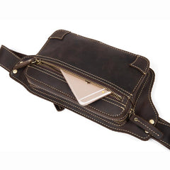 Vintage Leather Fanny Pack Mens Waist Bag Hip Pack Belt Bag Bumbag for Men - imessengerbags