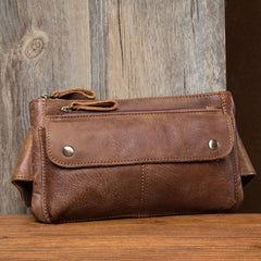 Vintage Leather Fanny Pack Mens Waist Bag Hip Pack Belt Bag Bumbag for Men - imessengerbags