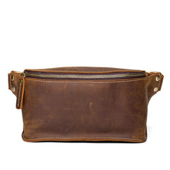 Vintage Leather Fanny Pack Mens Waist Bag Hip Pack Belt Bag Bumbag for Men - imessengerbags