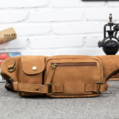 Vintage Leather Fanny Pack Mens Waist Bag Hip Pack Belt Bag Bumbag for Men - imessengerbags