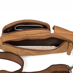 Vintage Leather Fanny Pack Mens Waist Bag Hip Pack Belt Bag Bumbag for Men - imessengerbags