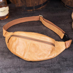 Vintage Leather Fanny Pack Mens Waist Bag Hip Pack Belt Bag Bumbag for Men - imessengerbags