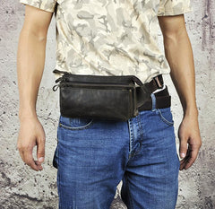 Vintage Leather Fanny Pack Mens Waist Bag Hip Pack Belt Bag for Men - imessengerbags