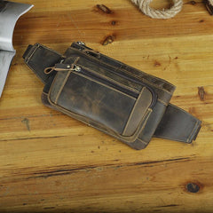 Vintage Leather Fanny Pack Mens Waist Bag Hip Pack Belt Bag for Men
