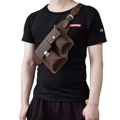 Vintage Leather Fanny Pack Mens Waist Bag Hip Pack Belt Bag for Men