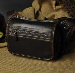Vintage Leather Fanny Pack Mens Waist Bag Hip Pack Belt Bag for Men - imessengerbags