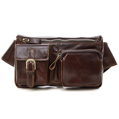 Vintage Leather Fanny Pack Mens Waist Bag Hip Pack Belt Bag for Men