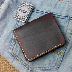 Vintage Leather Mens Bifold Small Wallet Leather Small Wallets for Men - imessengerbags