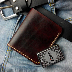 Vintage Leather Mens Bifold Small Wallet Leather Small Wallets for Men - imessengerbags