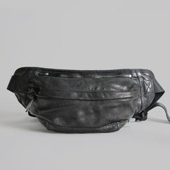 Vintage Leather Mens Fanny Pack Waist Bag Hip Pack Belt Bag Bumbag for Men