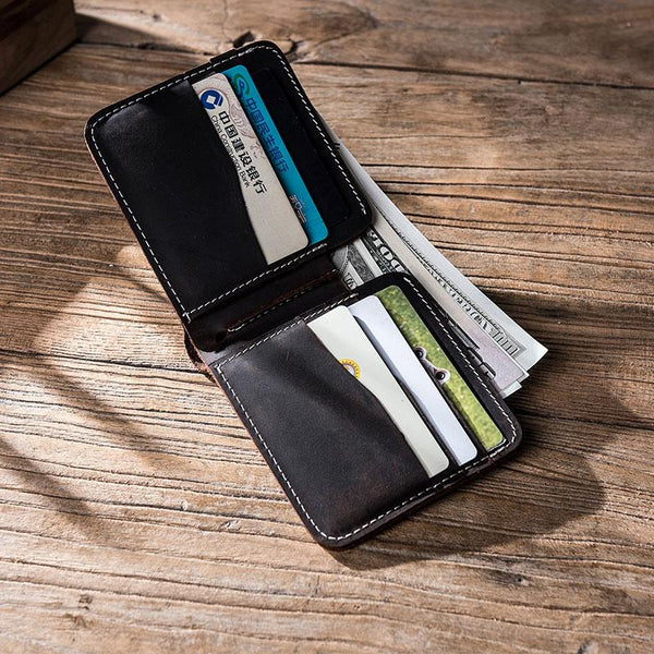 Vintage Leather Mens Small Wallet Bifold Wallet for Men - imessengerbags