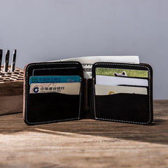 Vintage Leather Mens Small Wallet Bifold Wallet for Men - imessengerbags