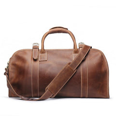 Vintage Cool Leather Mens Weekender Bag Travel Bag Cool Duffle Bag for Men