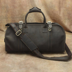 Vintage Cool Leather Mens Weekender Bag Travel Bag Cool Duffle Bag for Men