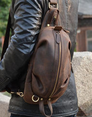COOL LEATHER MENS SLING BAG SLING Shoulder BAG Chest Bags FOR MEN - imessengerbags
