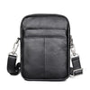 BADASS Black LEATHER MEN'S Small Side bag Vertical Phone Bag MESSENGER BAG Shoulder Bag FOR MEN