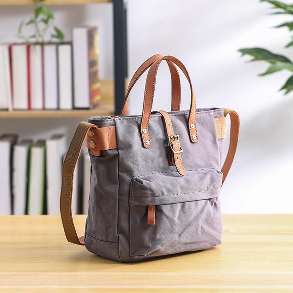 Canvas Leather Mens Womens Handbag Tote Bag Shoulder Bag Tote Purse For Men - imessengerbags