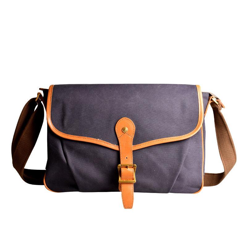 Casual Canvas Leather Mens Side Bag Side Bag Small Messenger Bags Casual Courier Bags for Men