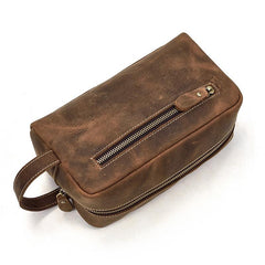 Portable Retro Mens Leather Zipper Clutch Purse Bag Clutch Bag For Men