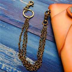 Cool Men's Brass Pants Chains Punk Fashion Gold Wallet Chains For Men - imessengerbags