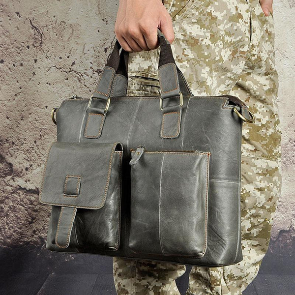 Vintage Leather Laptop Bags Business Bag Work Bag Mens Briefcases for Men - imessengerbags
