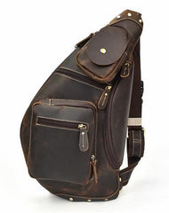 COOL LEATHER MENS SLING BAG SLING Shoulder BAG Chest Bags FOR MEN