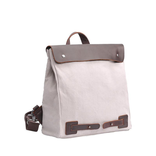 Canvas Leather Mens Womens Small 13'' School Backpack College Backpack for Men - imessengerbags