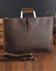 Handmade Leather Men Vintage Briefcase Handbag Laptop Bag For Men - imessengerbags