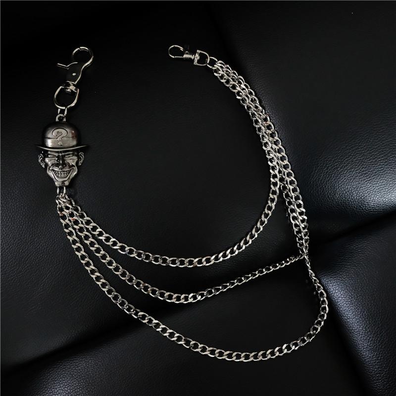 Badass Mens Smiley Face Head Stainless Key Chain Pants Chain Wallet Chain For Men - imessengerbags