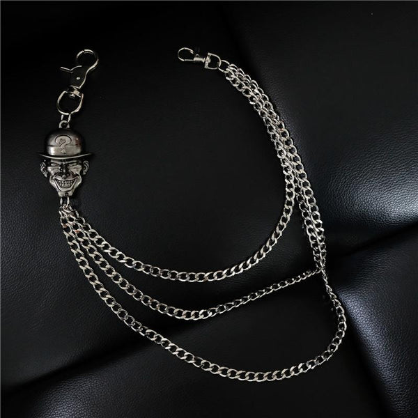 Badass Mens Smiley Face Head Stainless Key Chain Pants Chain Wallet Chain For Men