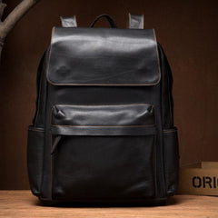 Brown Casual Mens Leather 15inches Computer Backpacks Black Travel Backpack College Backpacks for men - imessengerbags