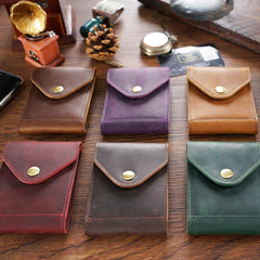 Leather Small Mens Wallet Zipper billfold Front Pocket Wallet Driver's License Card Wallet for Men - imessengerbags