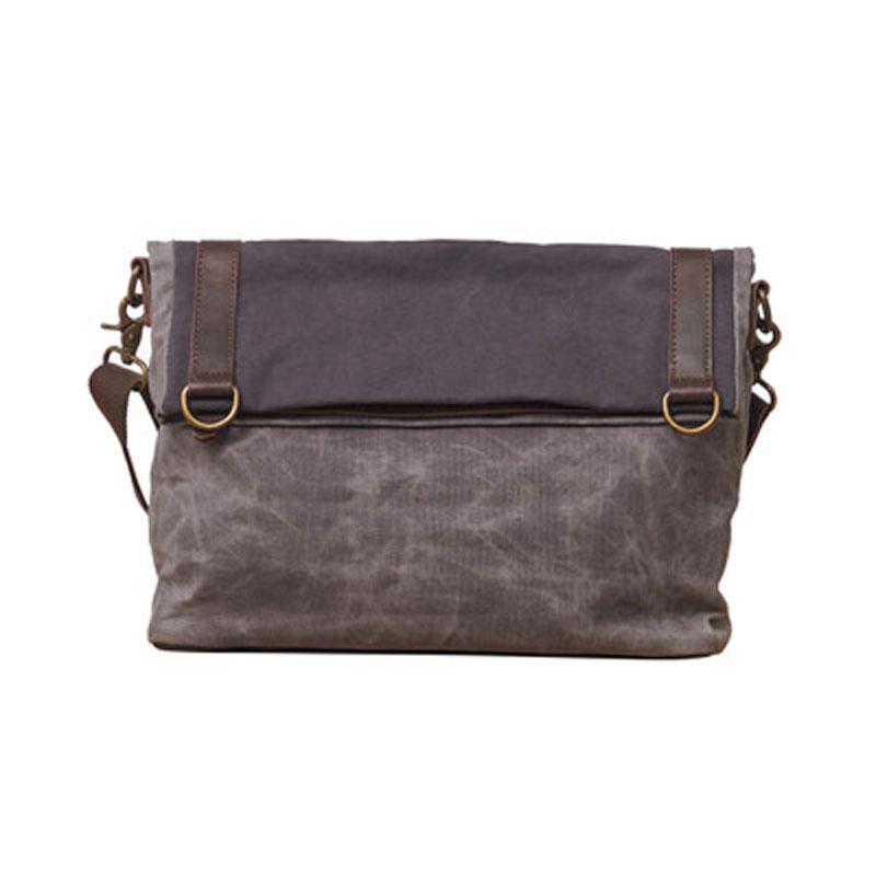 Mens Canvas Gray Cool Courier bag Messenger Bag Canvas Side Bag for Men